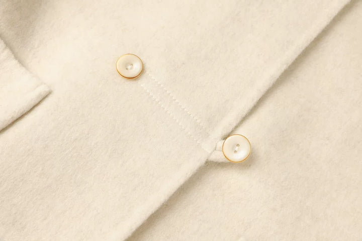 Lapel Lang Ull Avslappet Passform Kåpe 