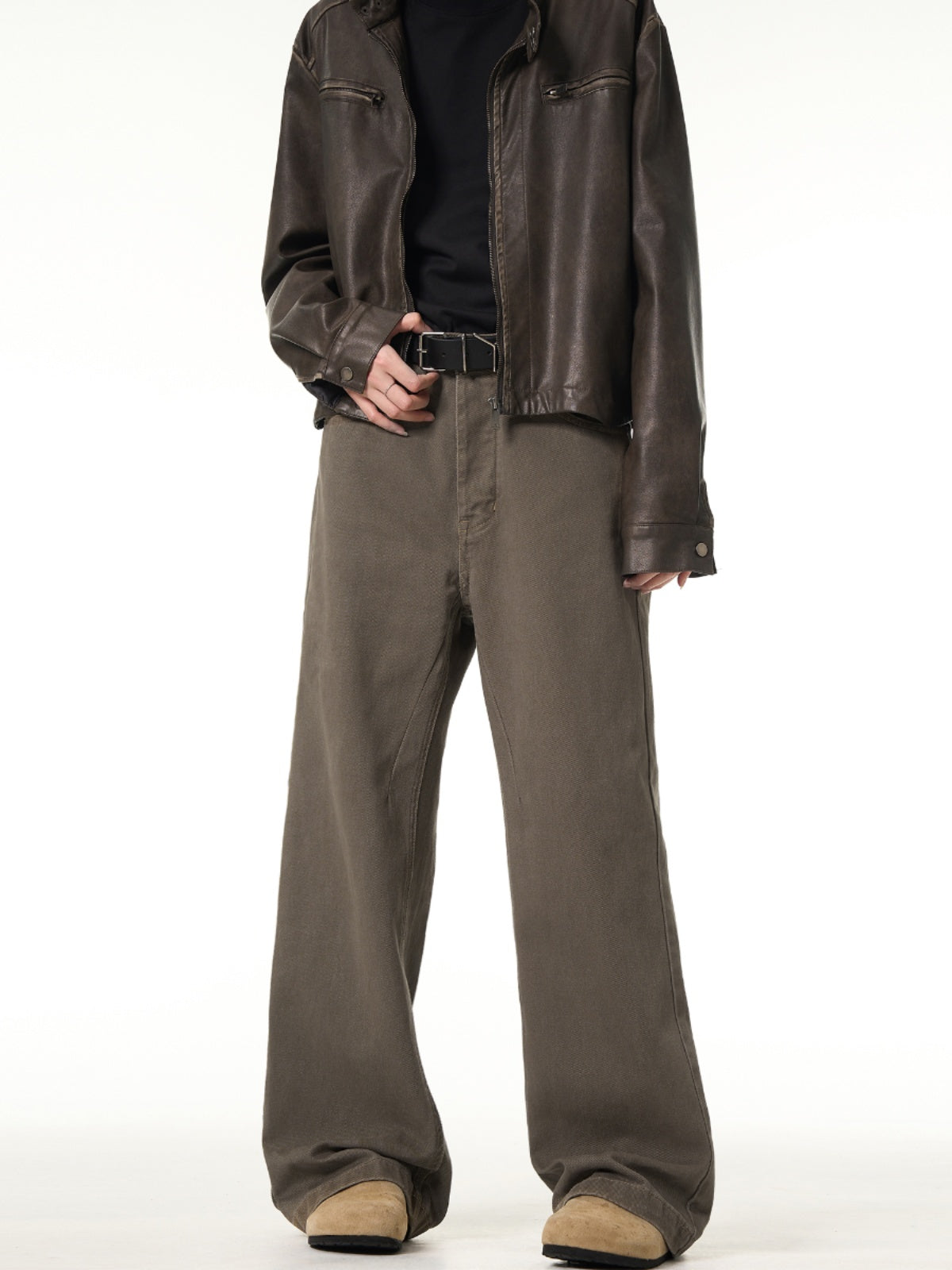 Retro Straight Leg Casual Denim Pants