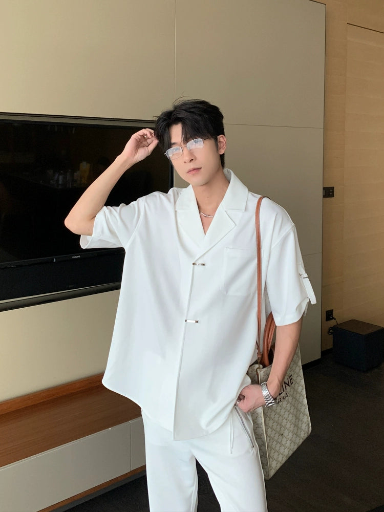 Non-iron Cuban Collar Casual Shirt