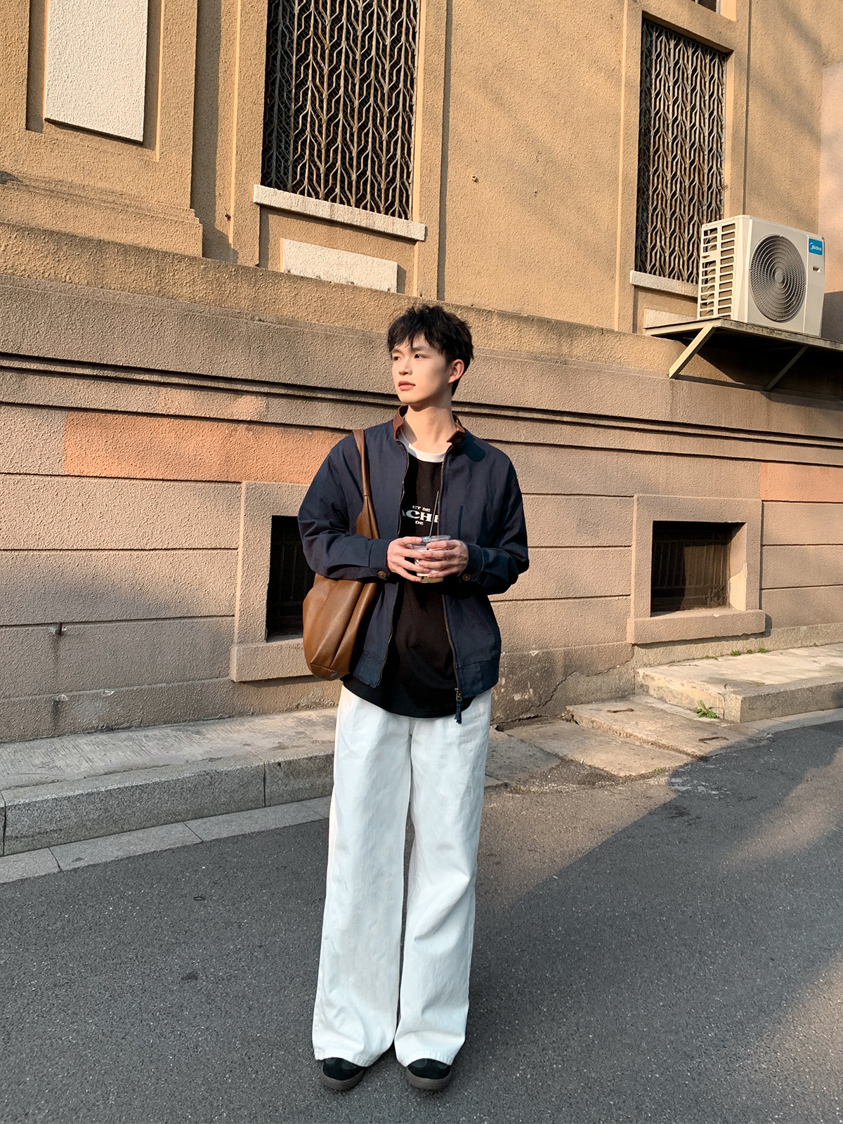 White Relaxed Fit Straight Jeans