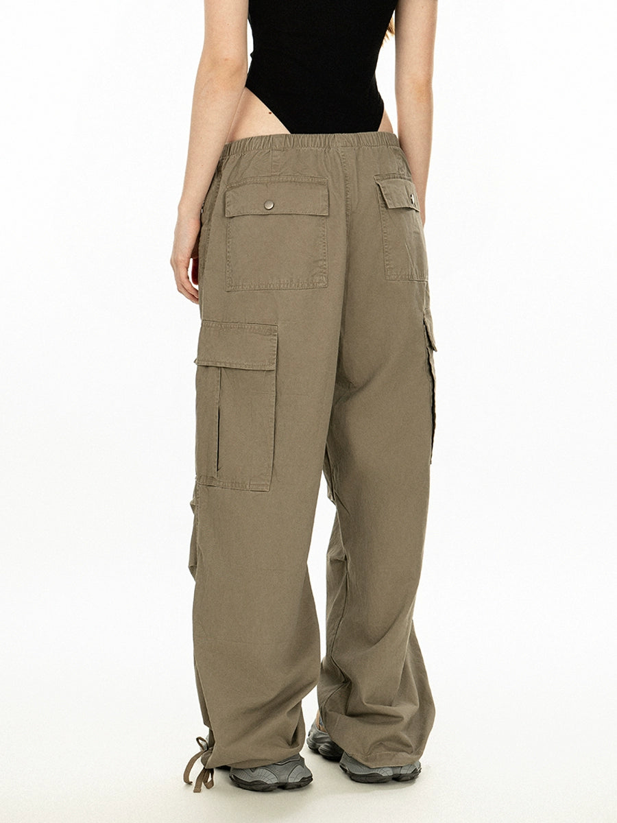 Wide Leg Low Waist Cargo Pants
