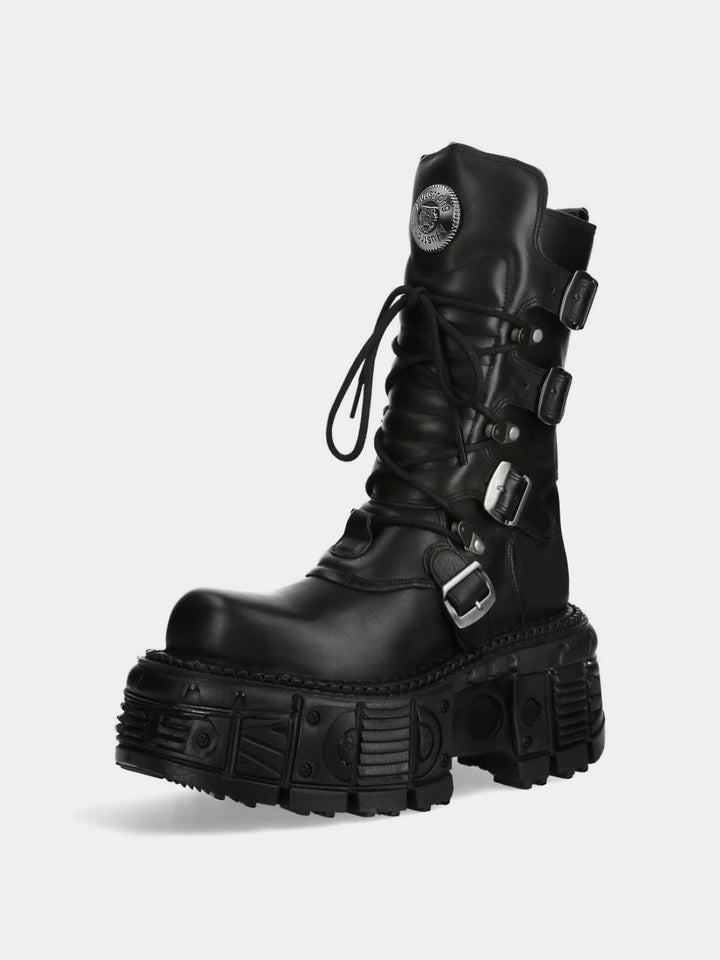 Dicke Sohle Mid-Calf Cyberpunk Stiefel 