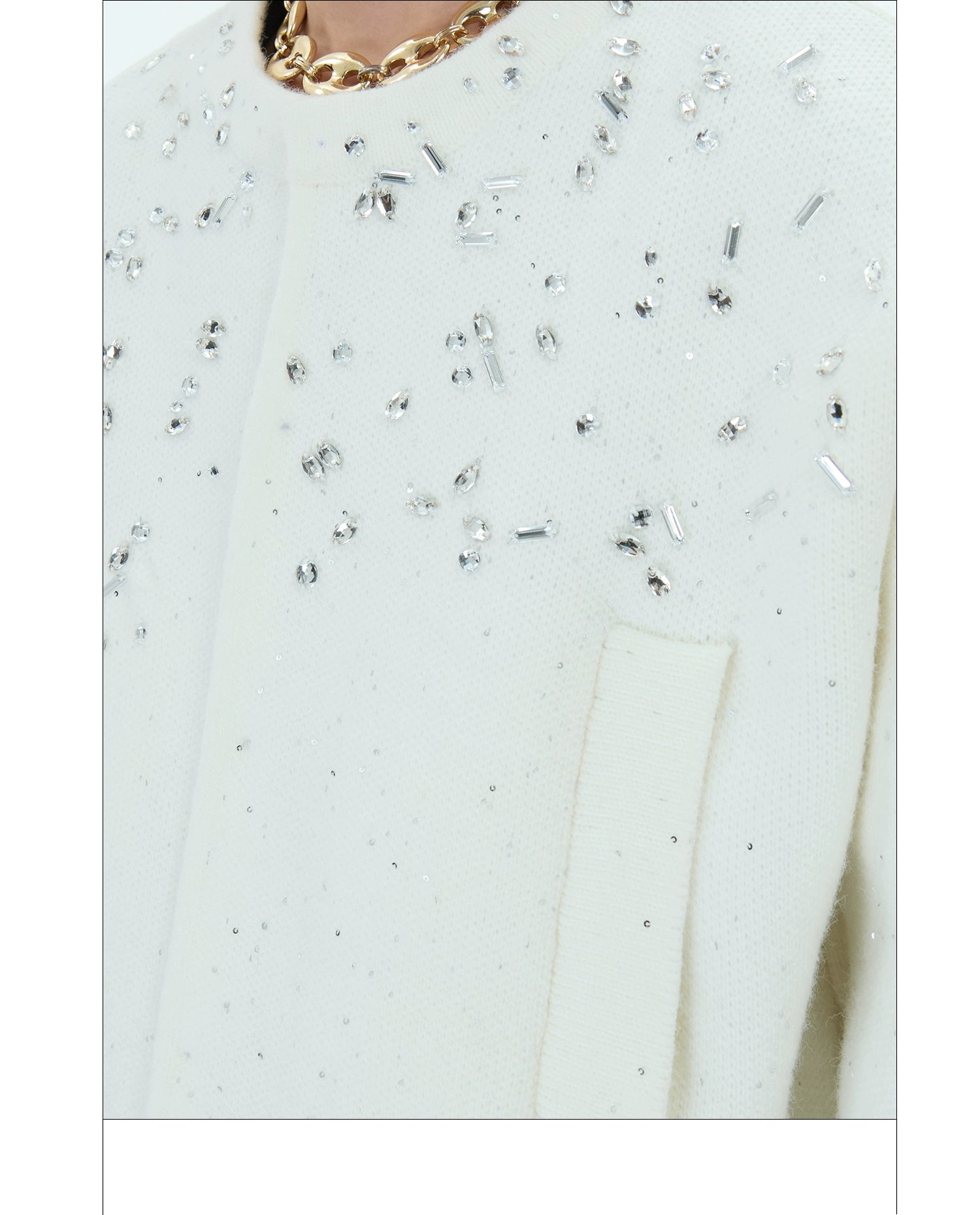 Diamond Embellished Knitted Cardigan