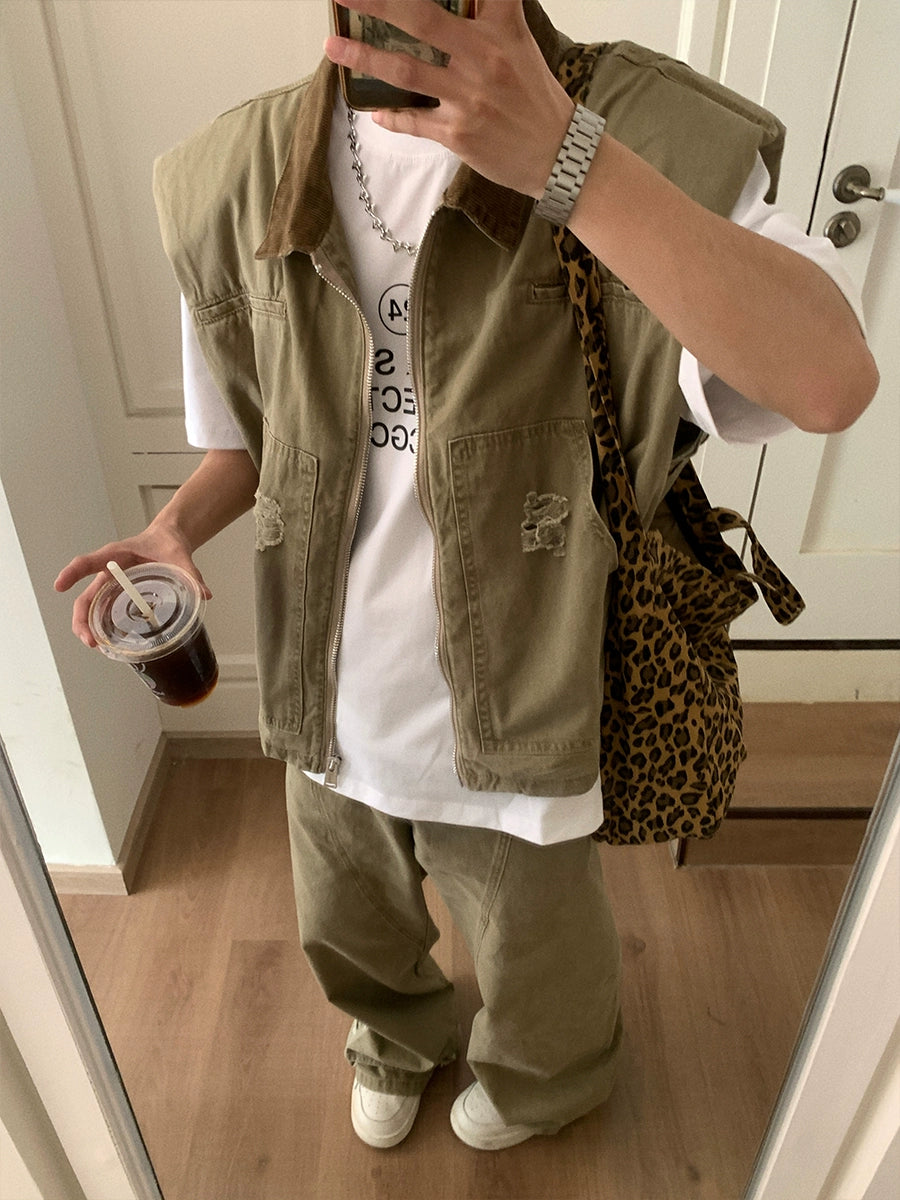 Sleeveless Denim Jacket & Jeans