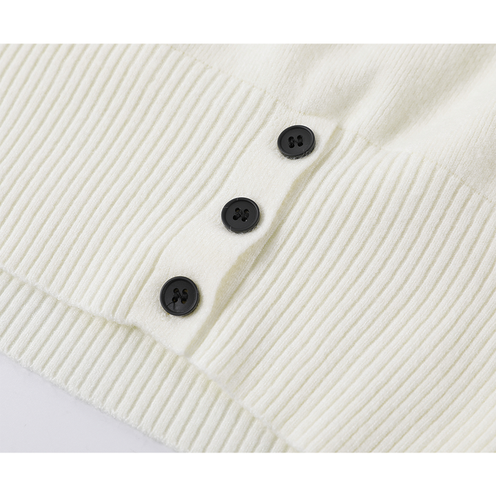 Striped Knit Patchwork Shirt Sweater