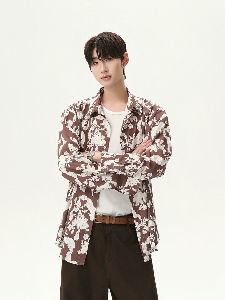 Floral Print Long Sleeve Casual Shirt