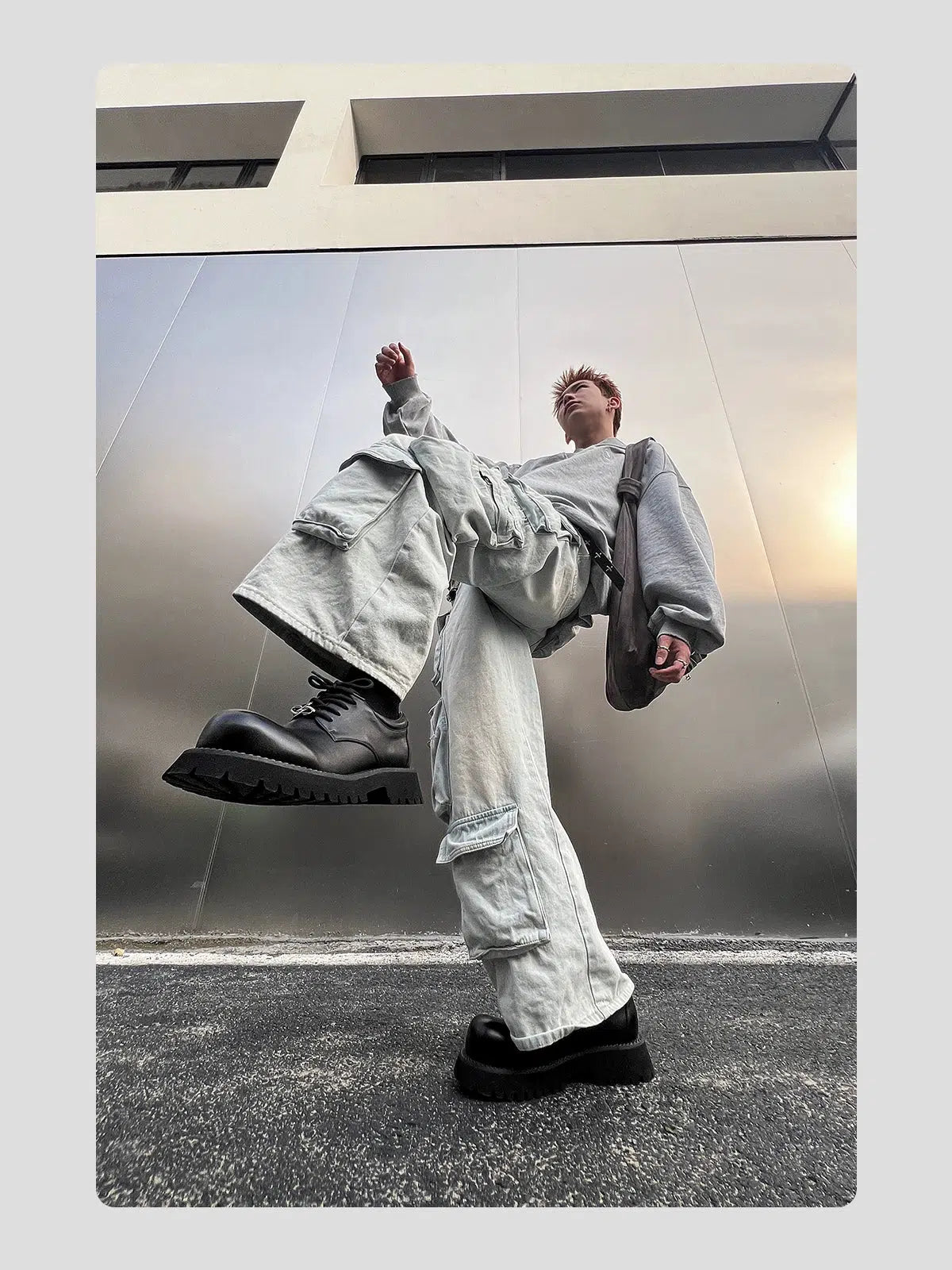 Leather Thick-Sole Derby Casual Shoes