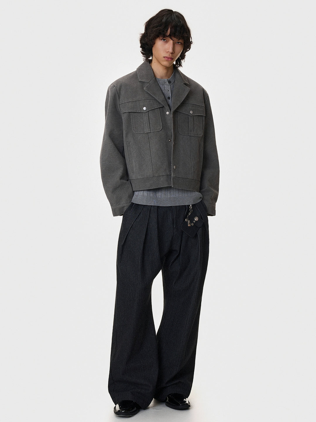 Heavy Washed Canvas Cropped Workwear Jacket