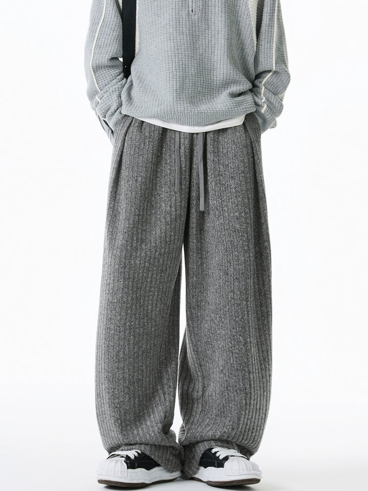 Pantalones casuales de pierna ancha con pliegues retro 