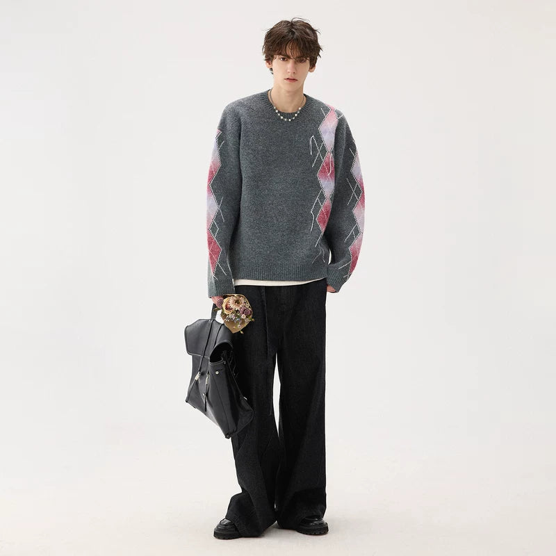 Gradient Diamond Pattern Sweater