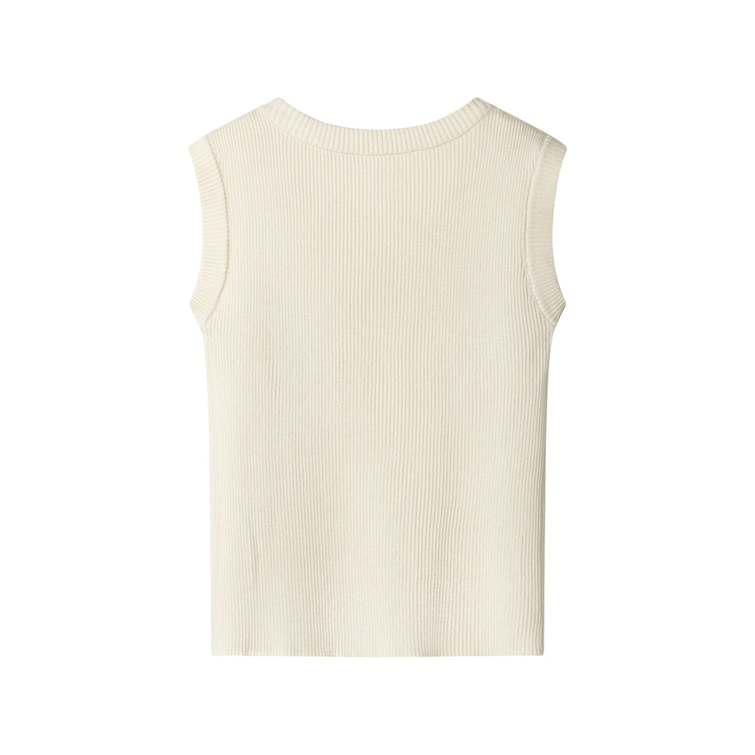 Débardeur ajusté en tricot côtelé à rayures 