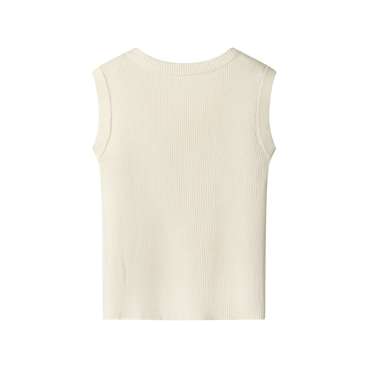 Débardeur ajusté en tricot côtelé à rayures 