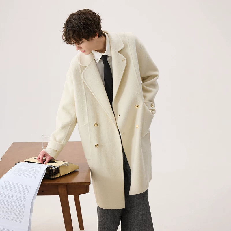Suit Collar Double-Faced Wool Long Coat