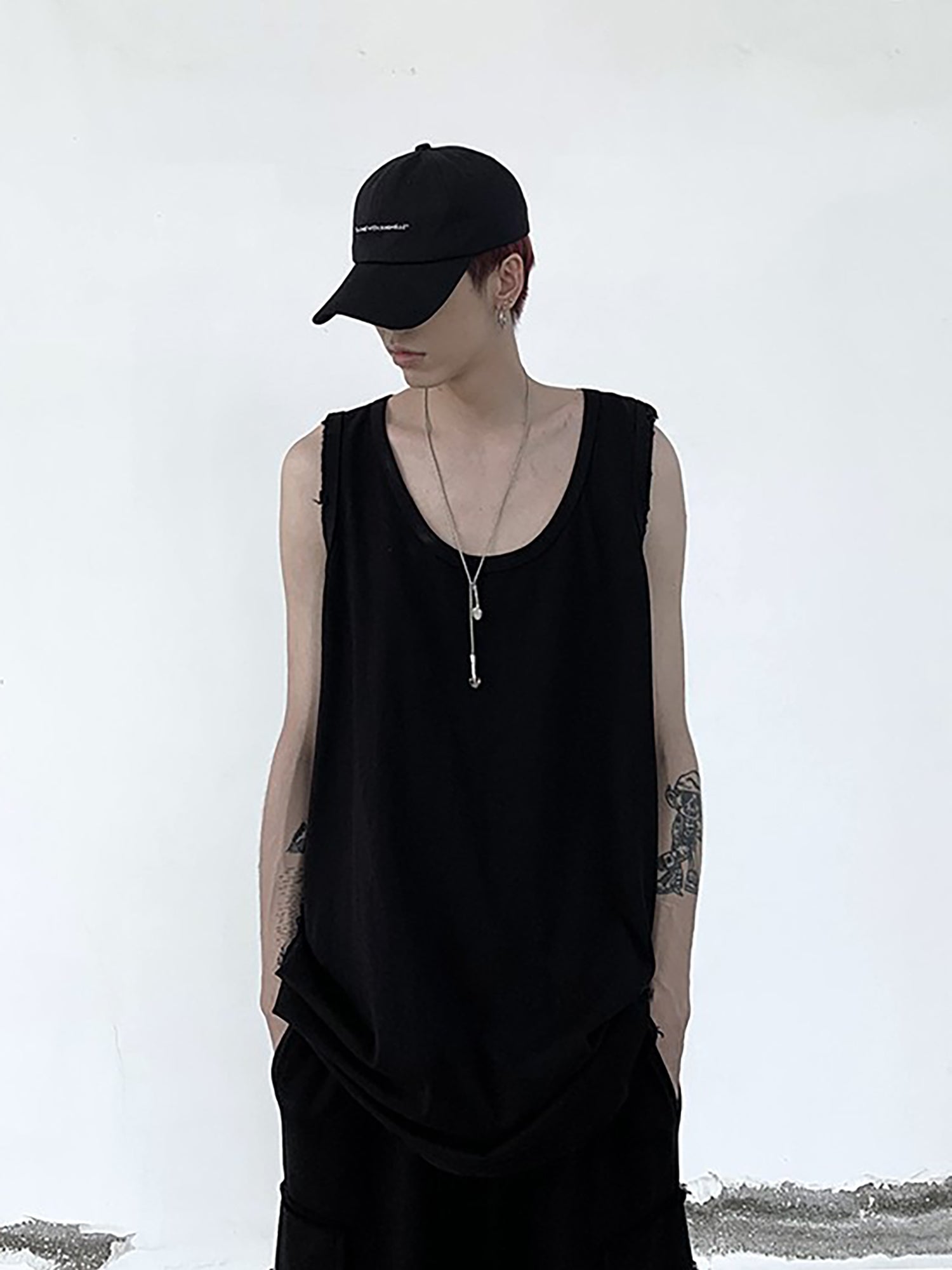 Gilet sans manches surdimensionné et ample en couches 