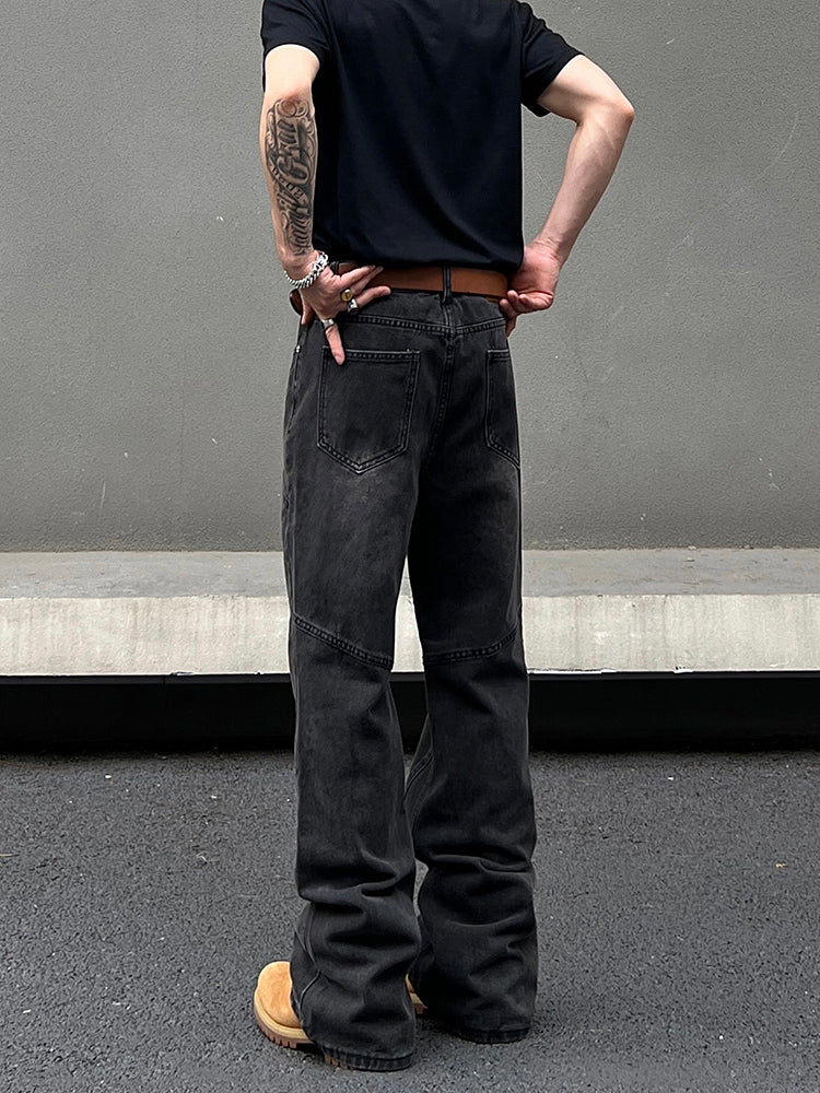 Dark Grey Straight-Leg Jeans