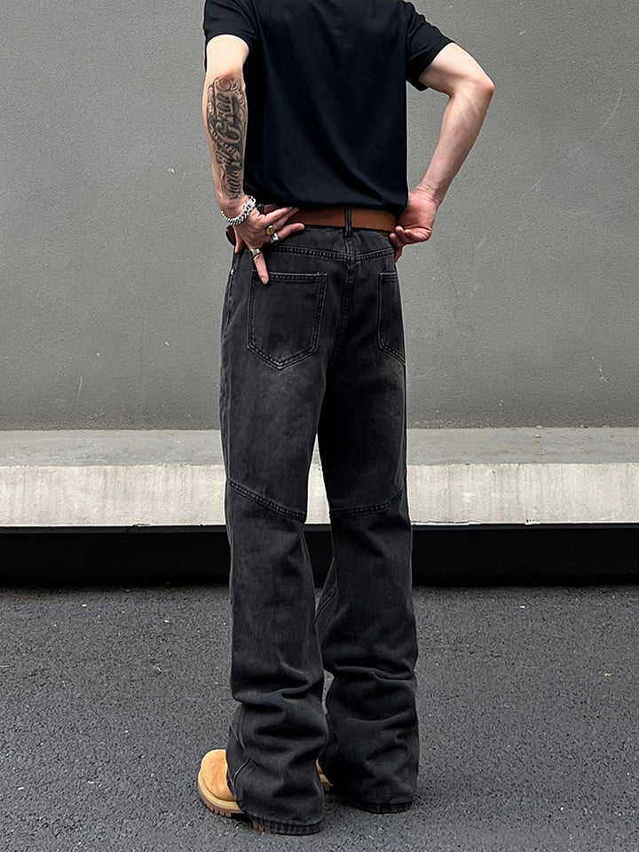 Dark Grey Straight-Leg Jeans