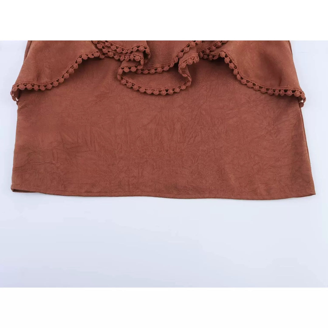 Spitzen-Layered-Camisole und Rock-Set 