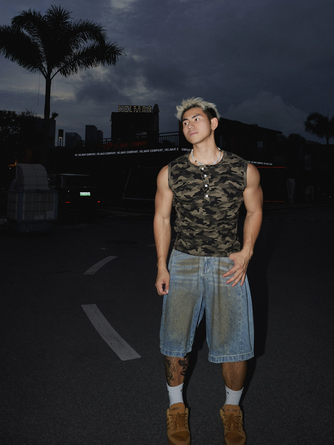 Slitte vide denimshorts 