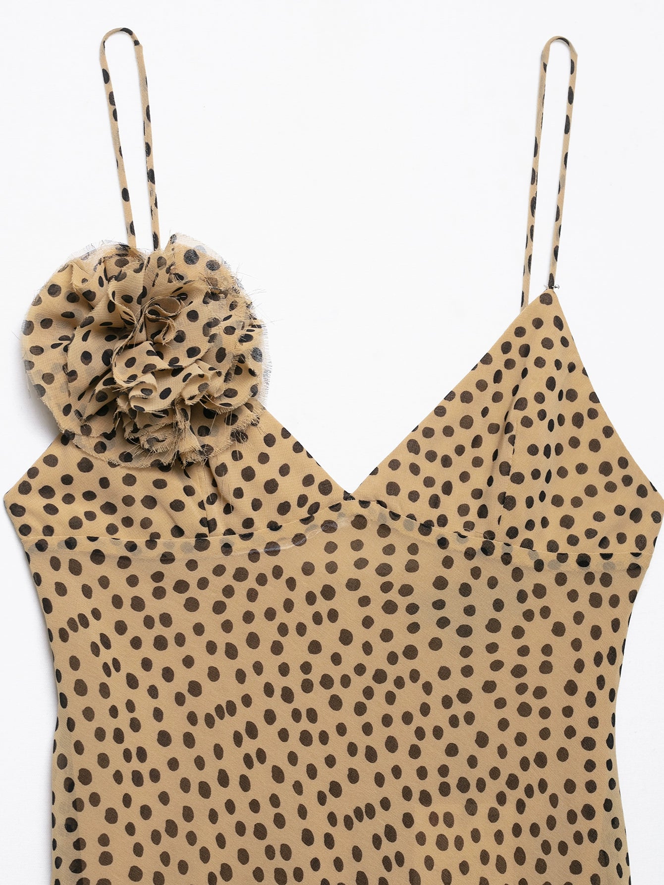 Polka Dot Floral Suspender Maxi Dress