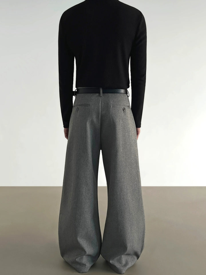 Pleated Linen Wide-Leg Pants