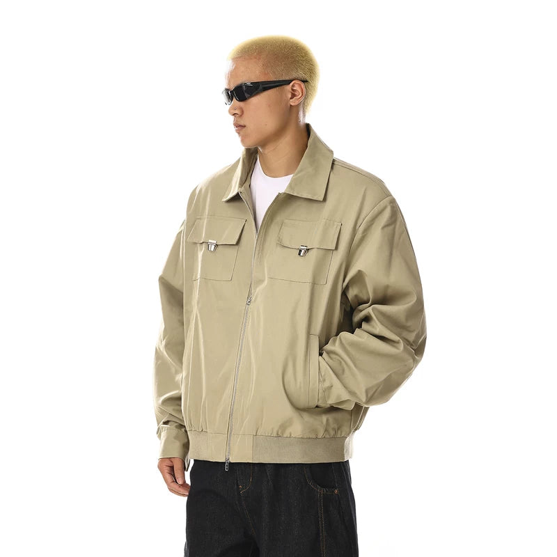 Retro Casual Zip-Up Bomberjack 