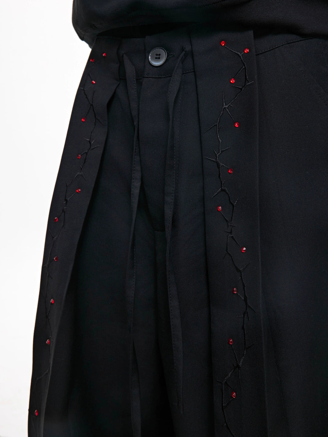 Lockere Passform Palaststil bestickte Hose 