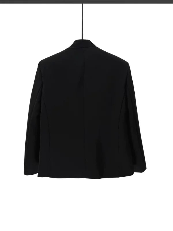 스탠드 칼라 중국 스타일 금속 버클 재킷 