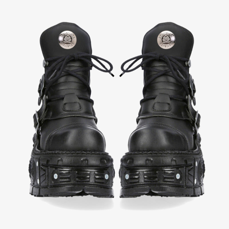 Leder Gothic Motorradstiefel 