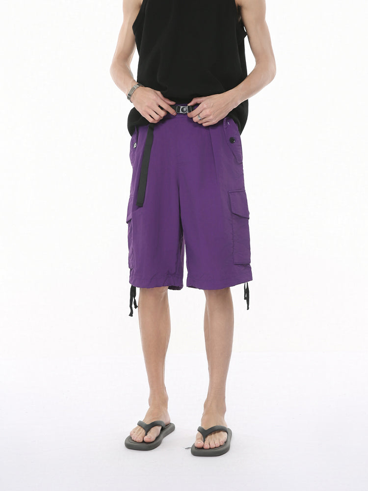Pantalones cortos cargo ajustables y casuales con cintura 