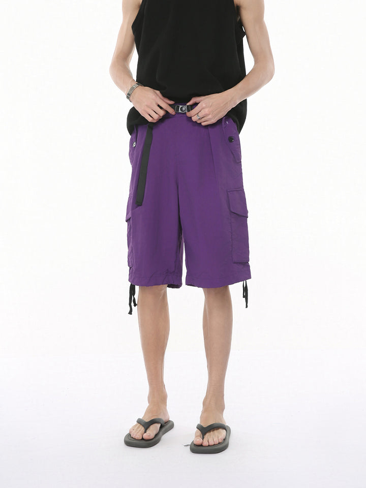Pantalones cortos cargo ajustables y casuales con cintura 