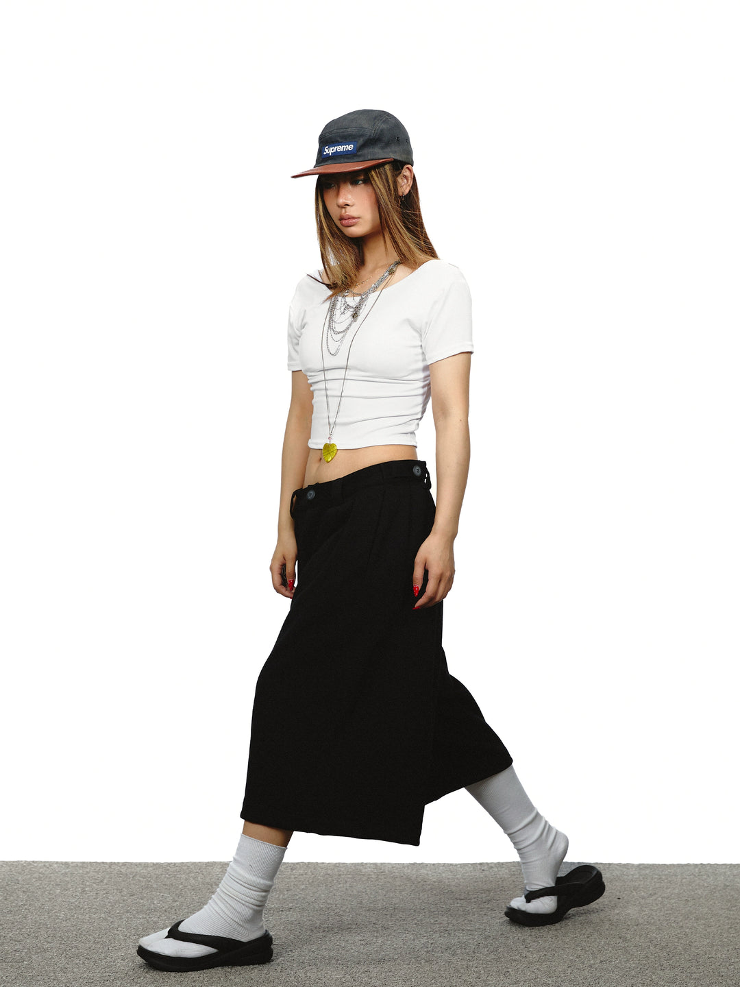 Backless Letter Print Short Sleeve Turtleneck