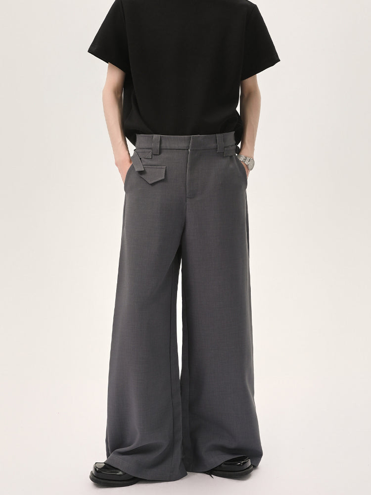 Wide-Leg Casual Straight Pants