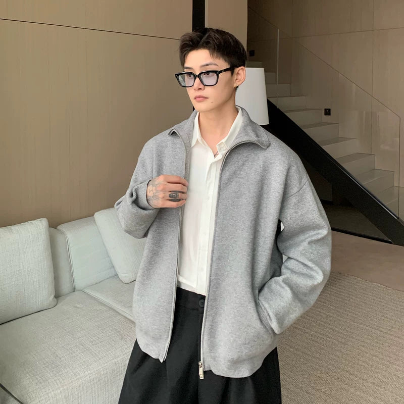 Modale Hoge Hals Rits Gebreide Cardigan Trui 