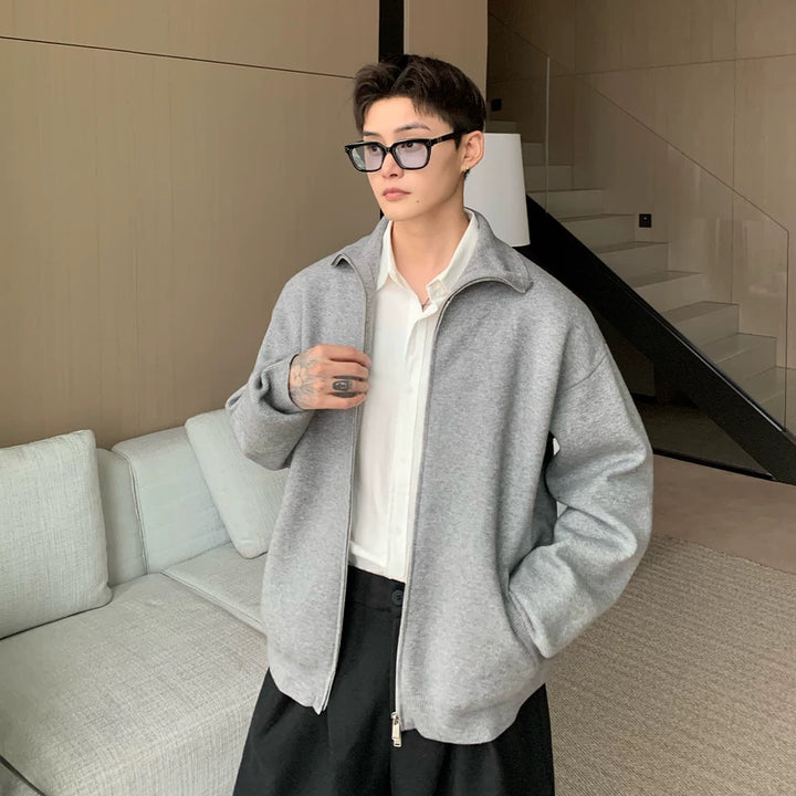 Modale Hoge Hals Rits Gebreide Cardigan Trui 