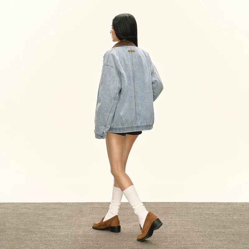 レトロデニムコットンウィンタージャケット 