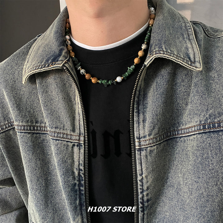 Handmade Natural Beaded Clavicle Necklace