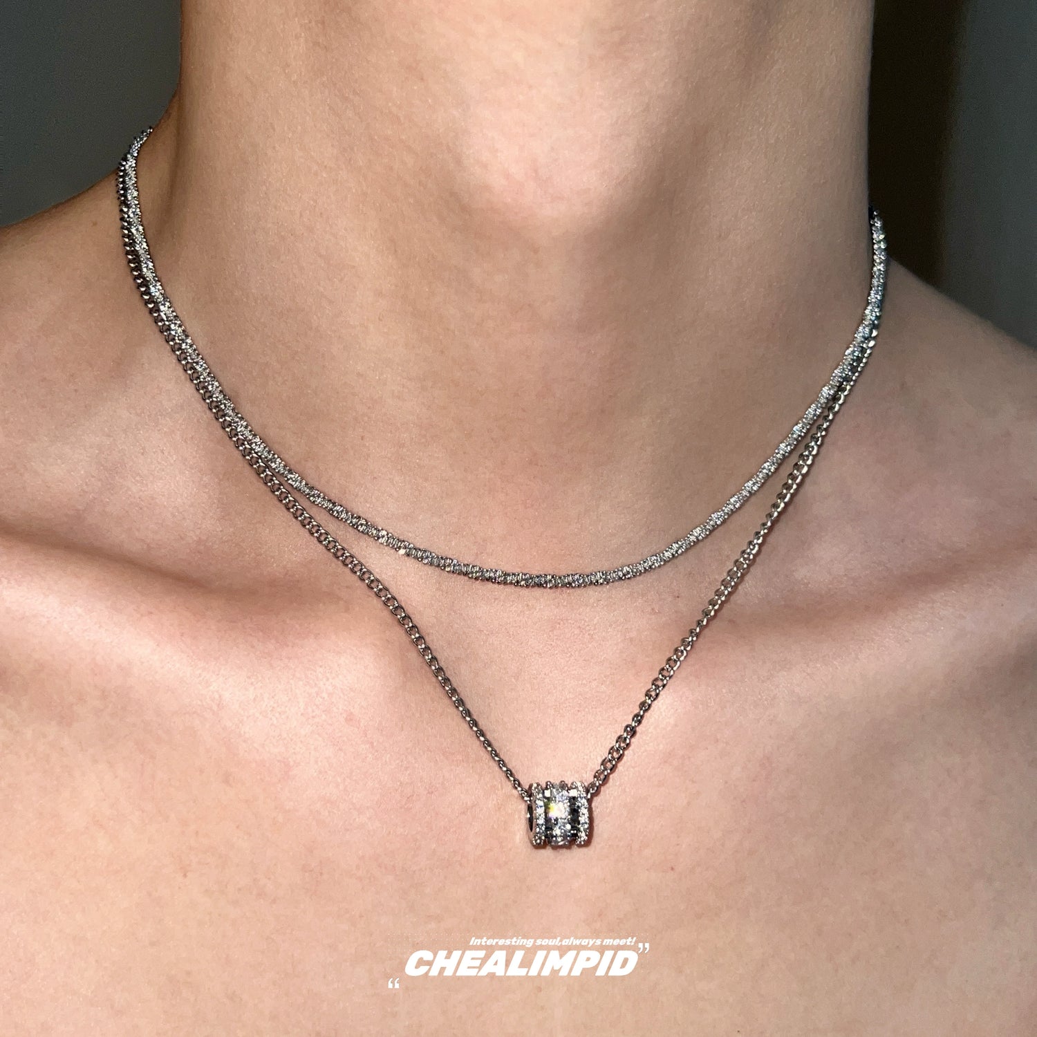 Double-Layer Titanium Steel Clavicle Necklace