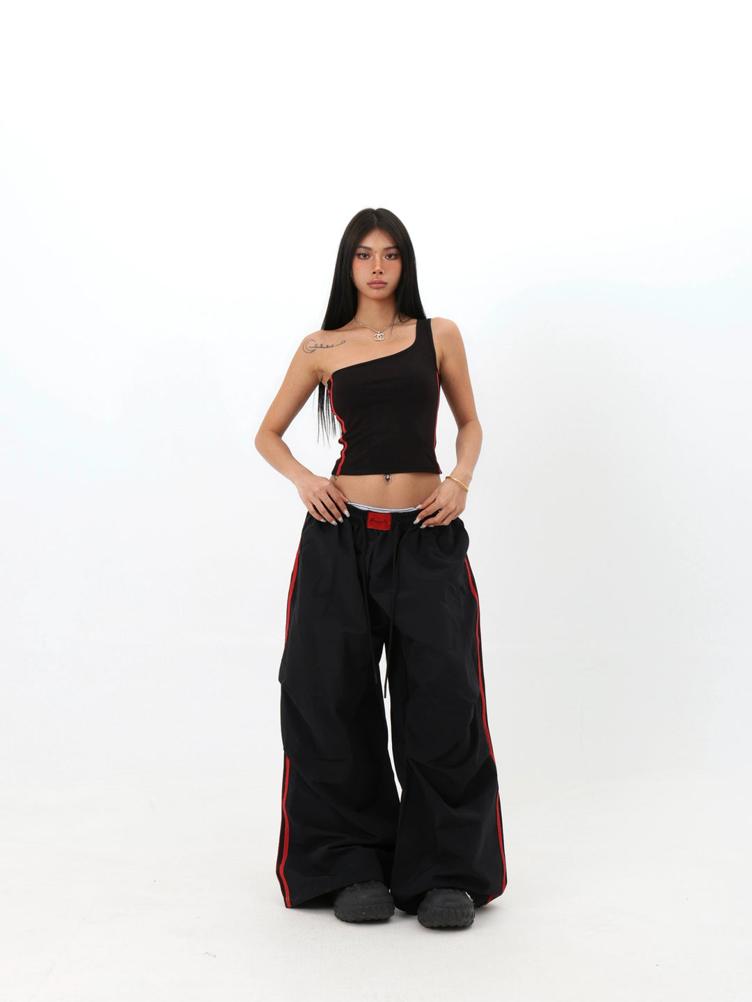 Pantaloni paracadutisti a gamba dritta e larghi, quick-dry 