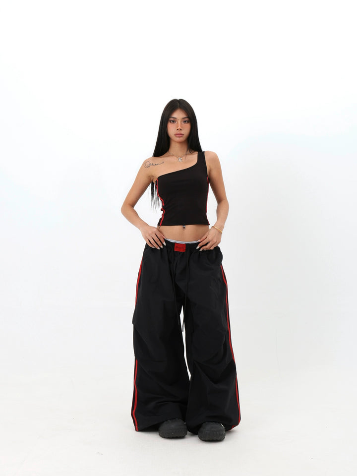 Pantaloni paracadutisti a gamba dritta e larghi, quick-dry 