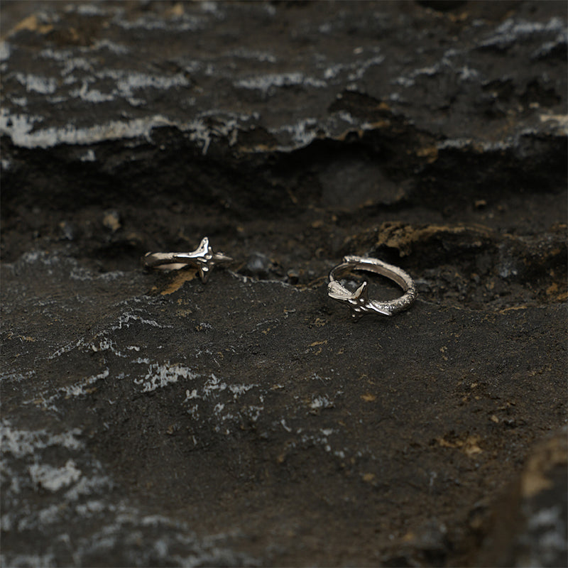 Sterling Silver Irregular Hoop Earrings