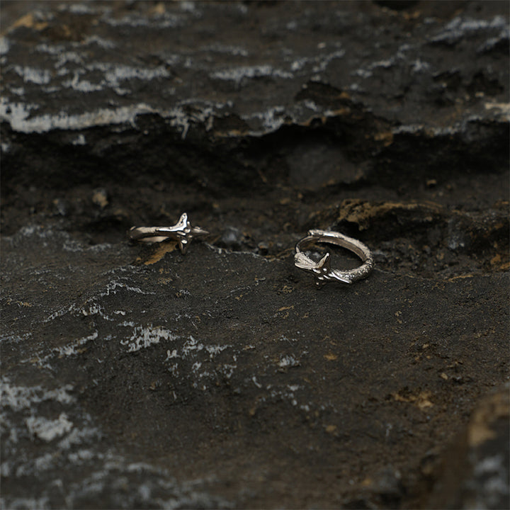 Sterling Silver Irregular Hoop Earrings