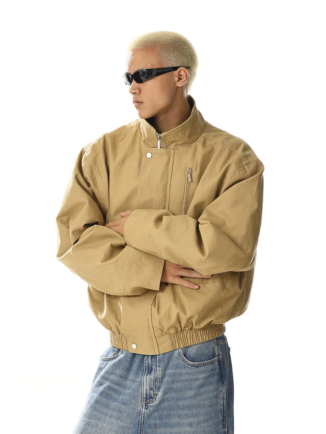 Stehkragen Retro Flugjacke 