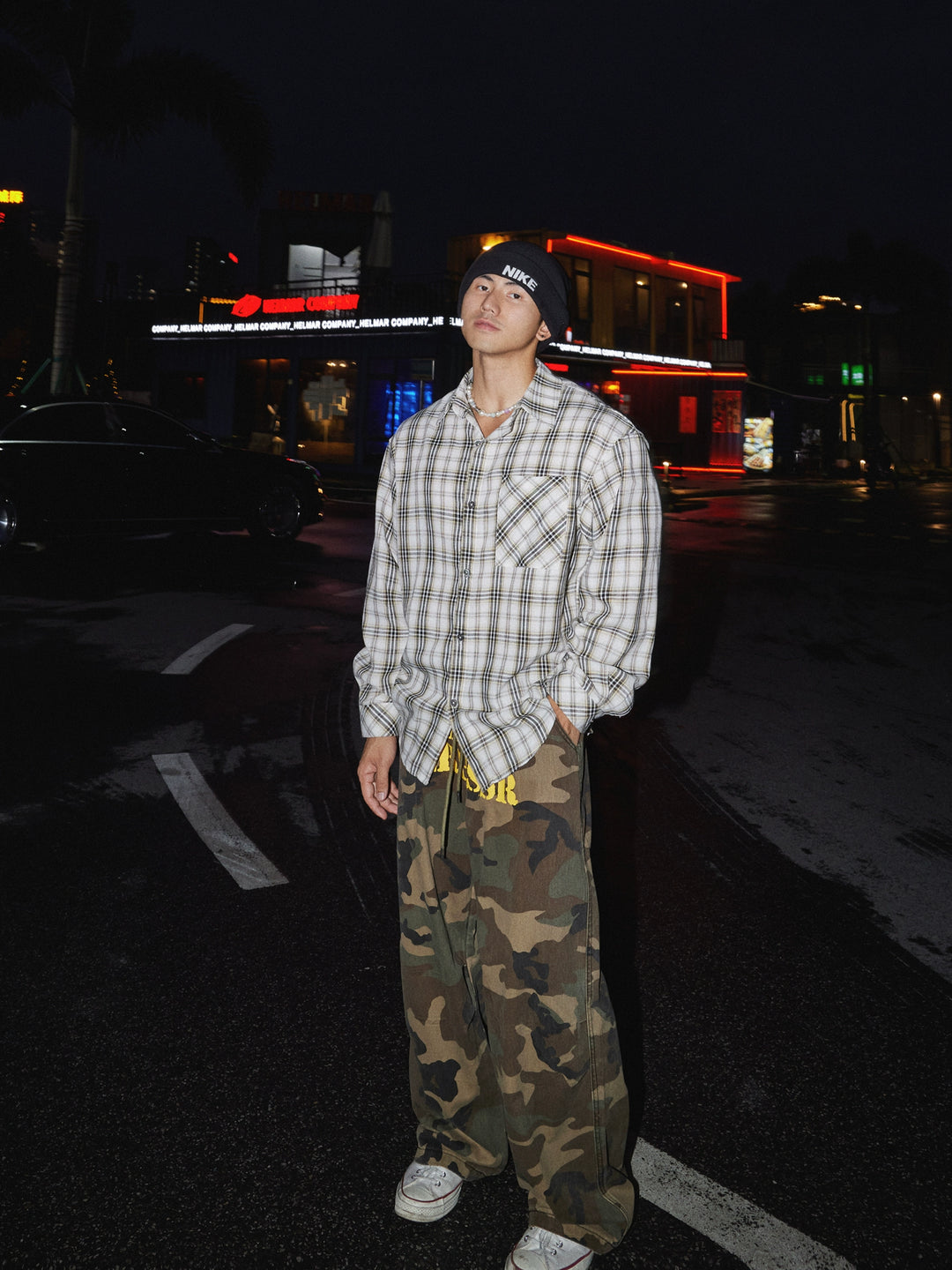 Camouflage Logo Embroidered Pants