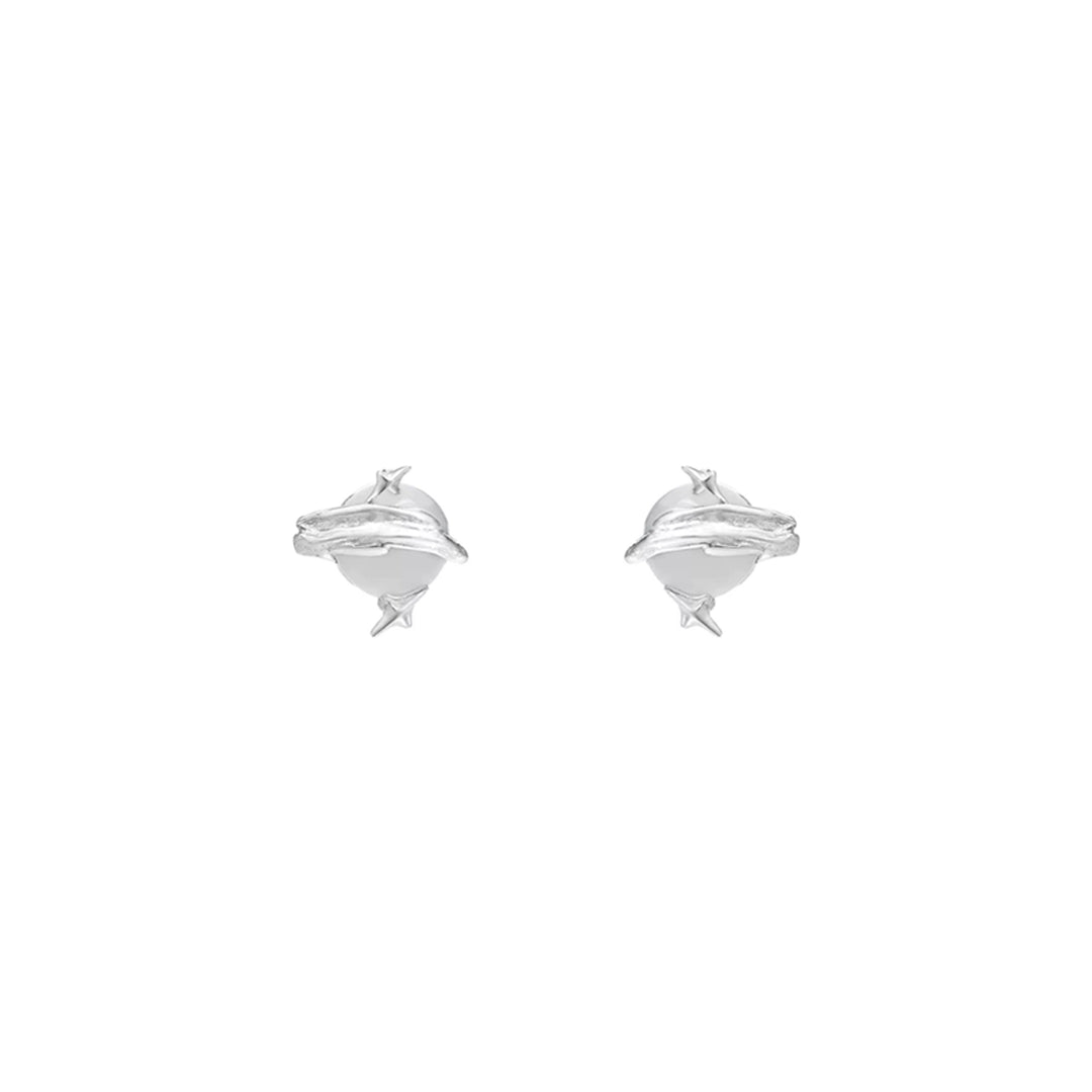 Sterling Silver Irregular Stud Earrings