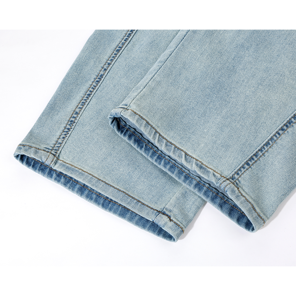 Wide Leg Washed Distressed Denim Pants