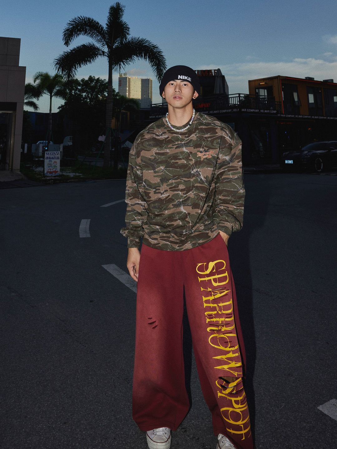 Camouflage Loose Long Sleeve Pullover