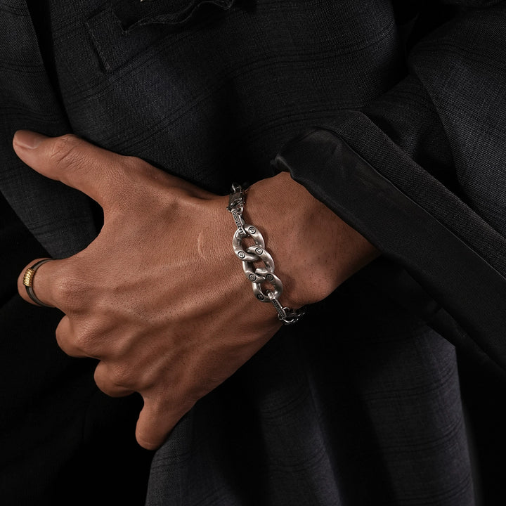 Široký kubánský řetěz náramek s úsměvem 