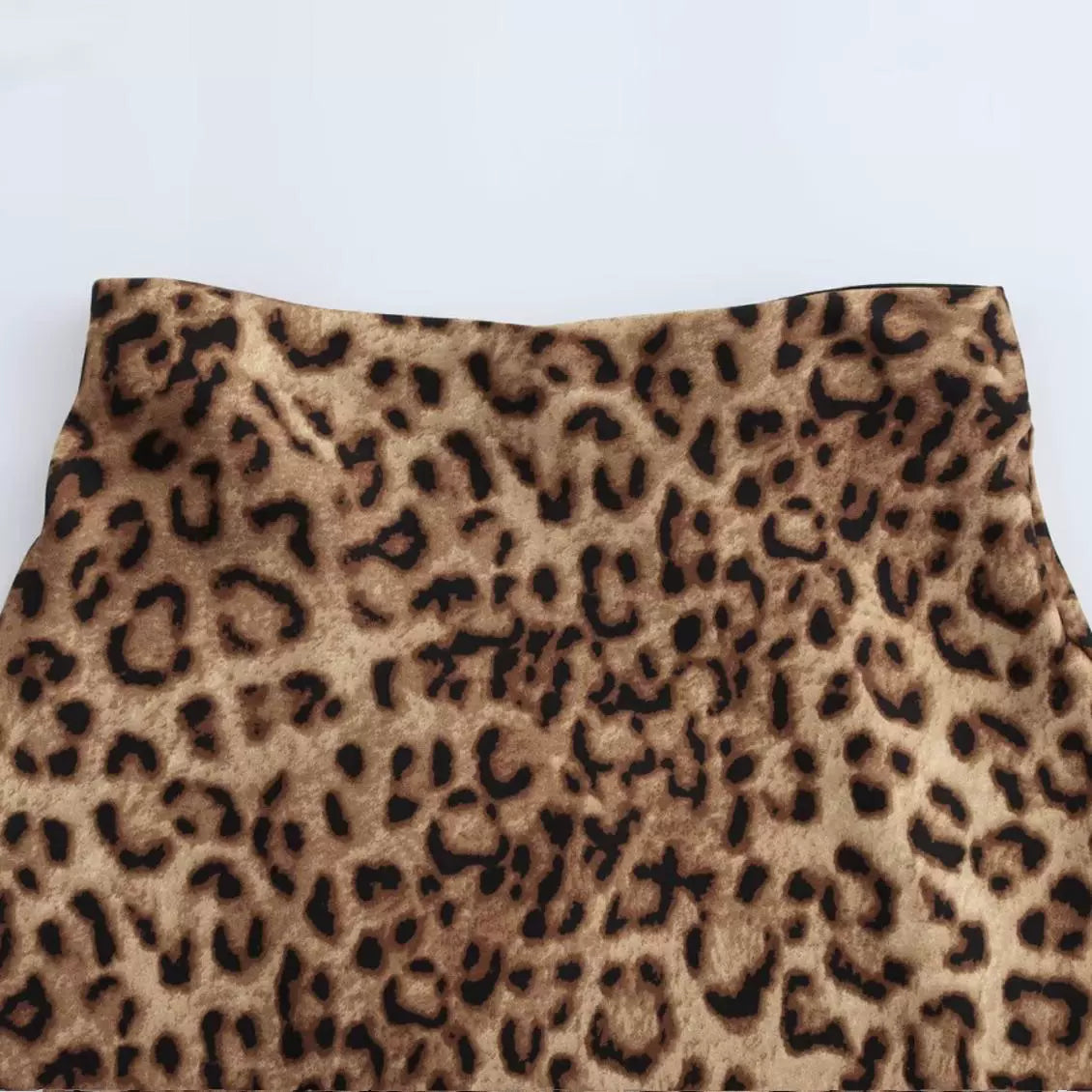 تنورة عادية بطبعة الفهد بخصر مرن 