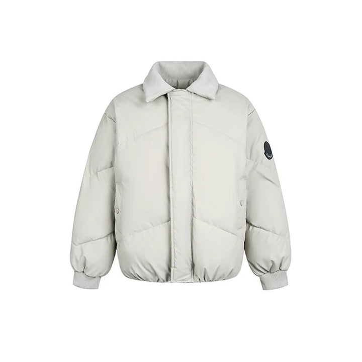 카라가 있는 면 패딩 루즈 겨울 자켓 