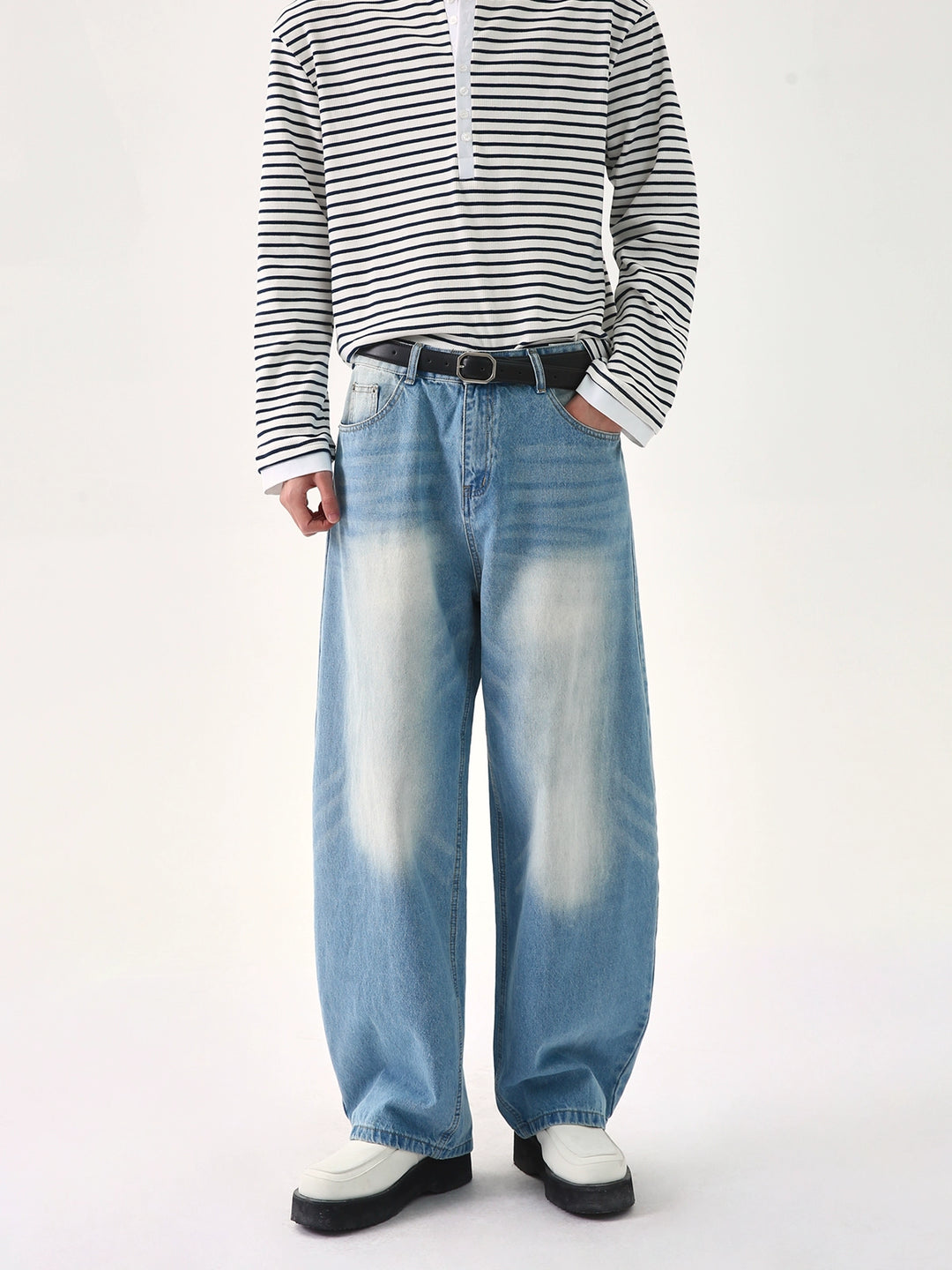 Lässige Jeans mit weitem Bein 
